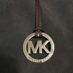 Michael Kors MK dark olive suede and brown leather tote